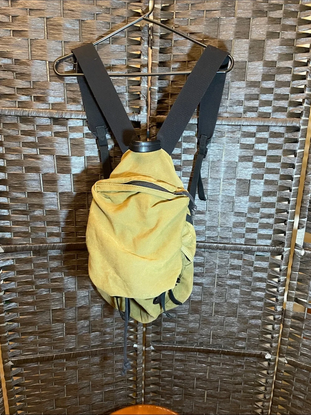 All-Son Military Style Mustard Yellow Canvas Backpack - Unisex
